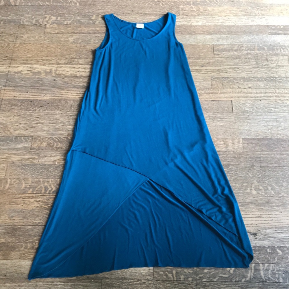 Fun turquoise jersey maxi dress